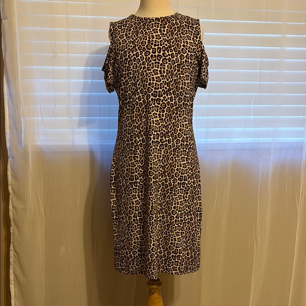 Michael Kors Brown and Black Sheath Midi Dress